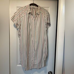 Madewell short sleeve striped shirt dress